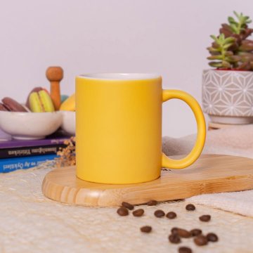 SÜBLİMASYON RENKLİ SARI KUPA